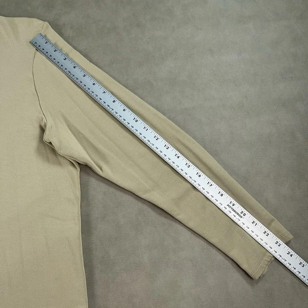 Lululemon Shirt Womens 14 Beige Long Sleeve Curved Hem Relaxed Fit Flowy Stretch